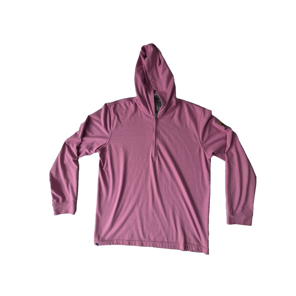 johnnie-O Pink Hooded Half-Zip Pullover Sweatshirt
